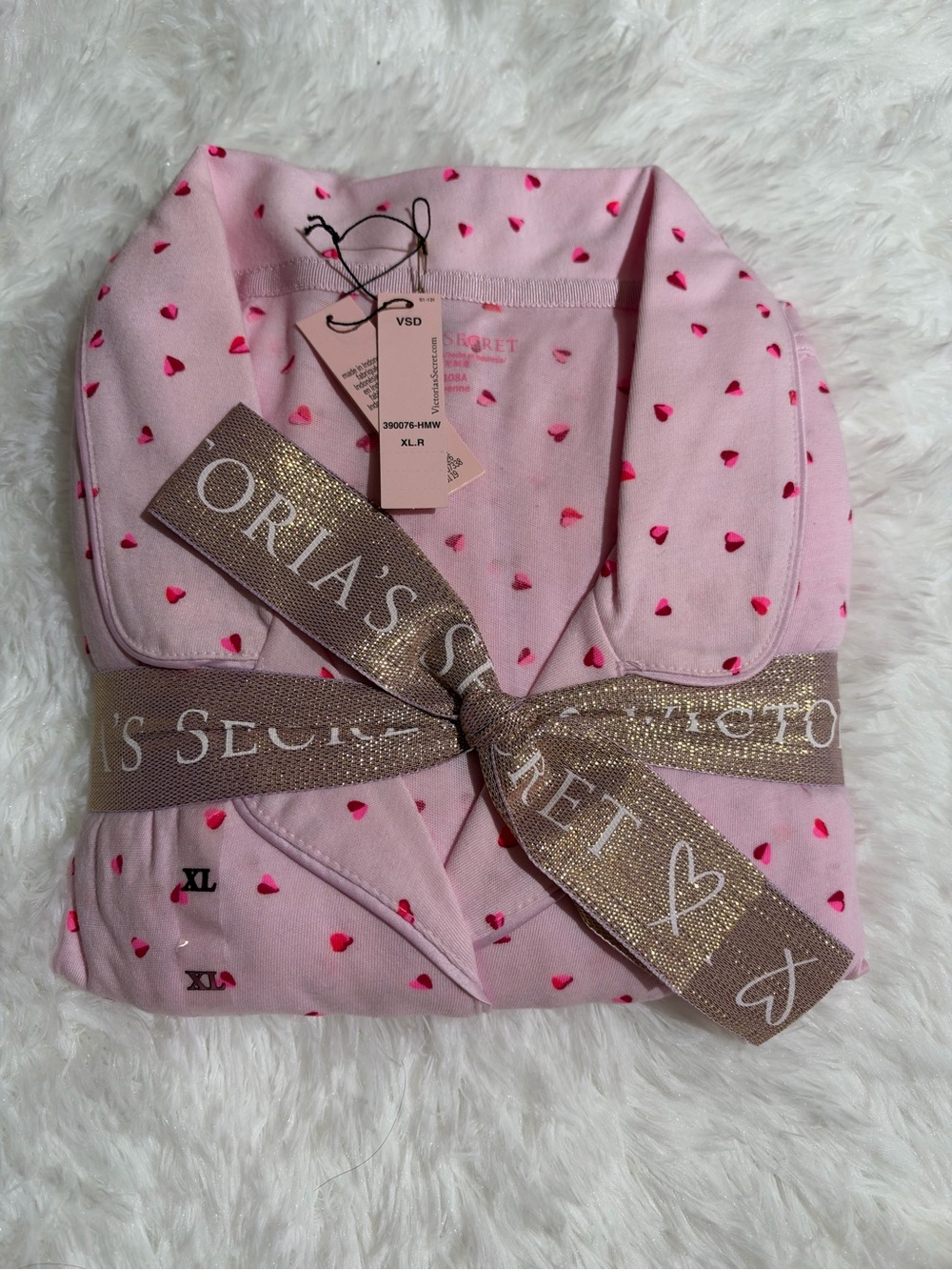 NWT Victoria's Secret XL Knit PJ’s Pink Heart-Print Women's Pajama Set matching